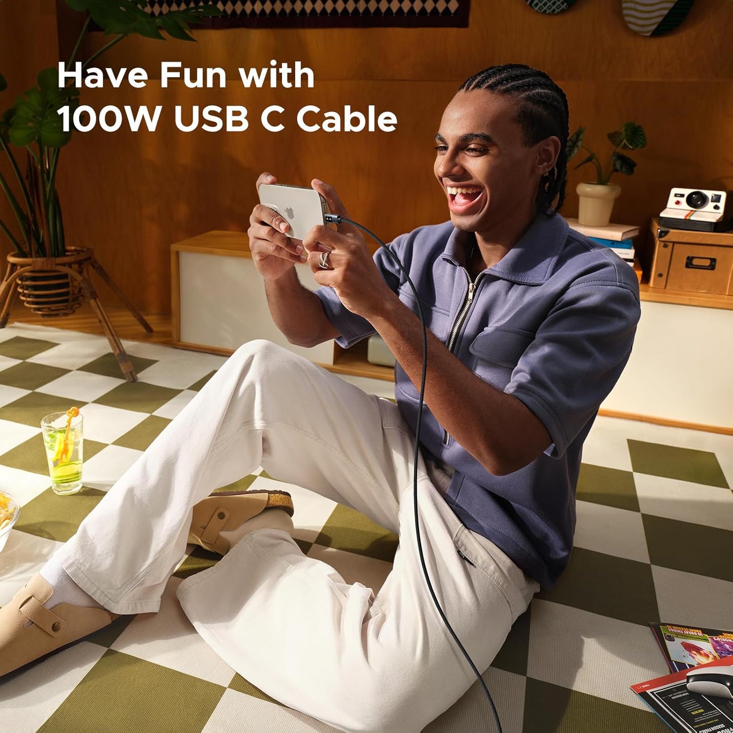 UGREEN Uno USB C to USB C Cable 100W Fast Charging Cable Type C Charging Cord with LED Display for iPhone 17/17 Air/17 Pro/17 Pro Max/16, MacBook Pro/Air, iPad Pro/Air, Galaxy S25 Ultra 3.3FT Black