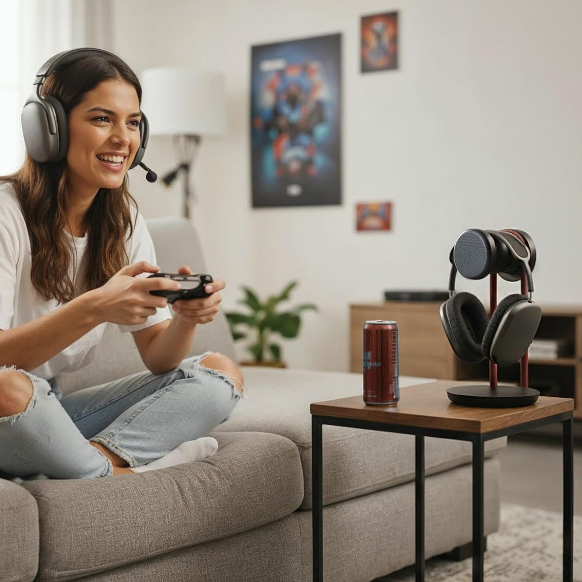 Fenge Headphone Stand for Desk, Headset Stand with Storage Base