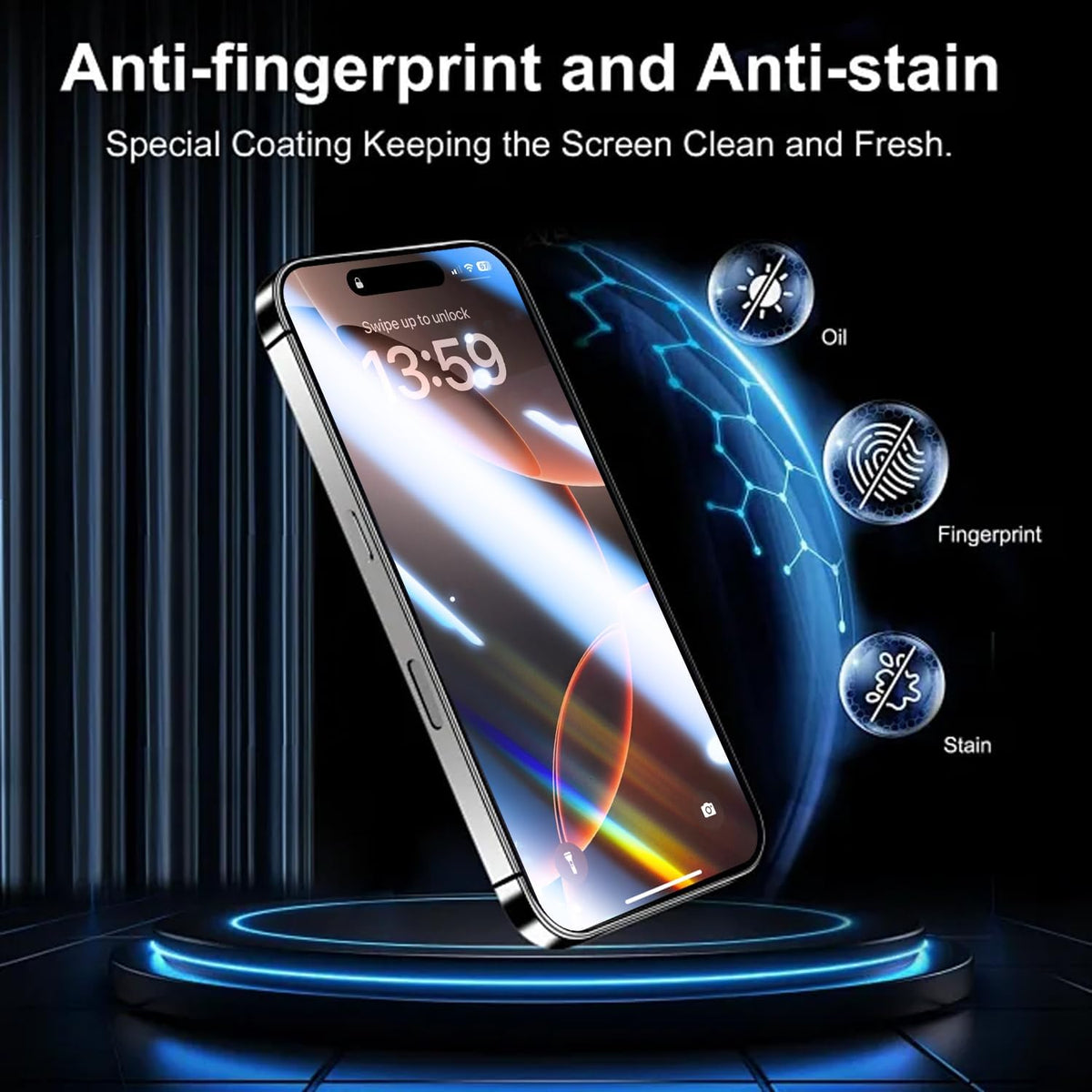 OneFish Privacy Screen Protector for iPhone 16 Plus, Full Edge Coverage 6.7" 16 Plus,Scratch Resistant, Bubble Free, Easy Installation, Auto Dust-Elimination, 2 Pack