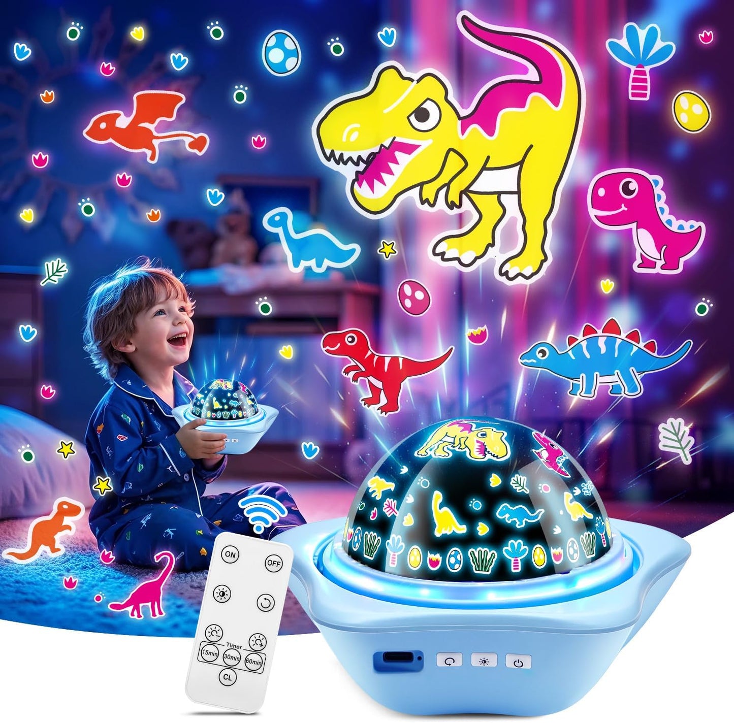 One Fire Night Light for Kids Toys,6 Films+78 Lighting Modes Star Projector,Rechargeable Night Light Projector,360°Rotion Star Lights for Bedroom Decor,Birthday Gifts for Kids Baby Sensory Toys Autism