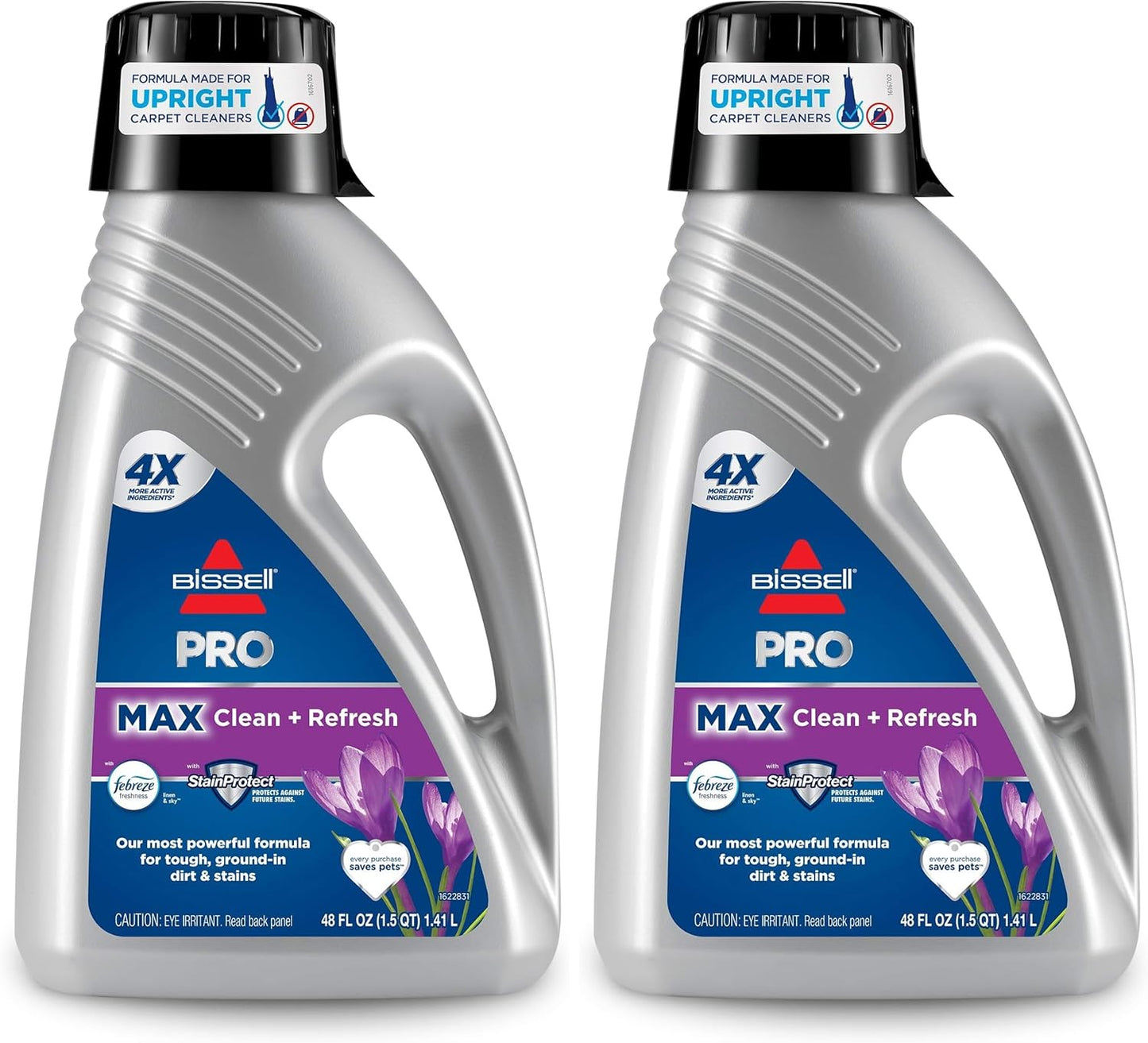 Bissell PET PRO OXY Urine Eliminator with Febreze Carpet Deep Clean Solution, with StainProtect Technology, for use in leading upright carpet cleaners, 48oz, Our best formula for pet messes & odors