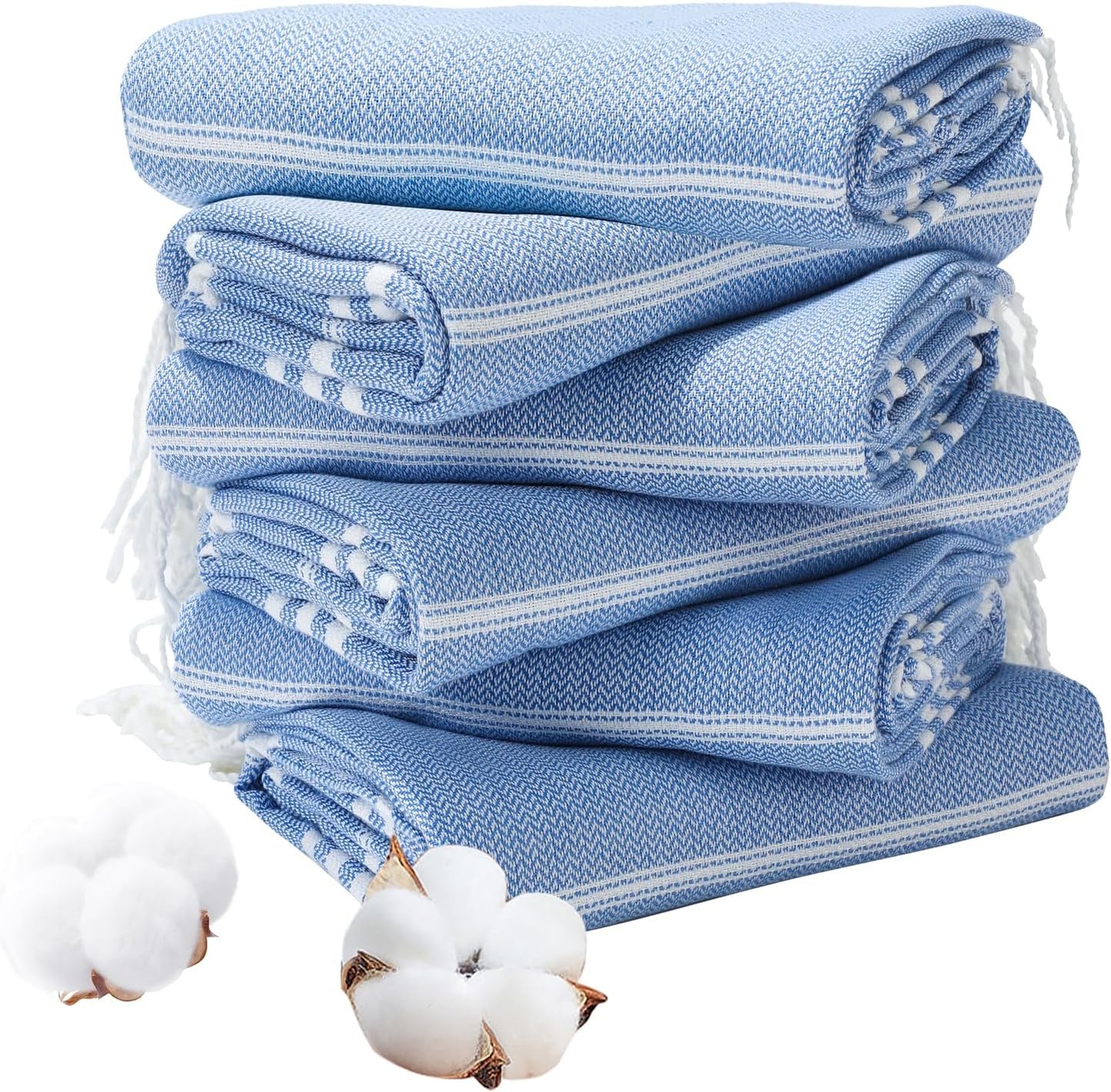 Genovega 6 Packs Oversized Turkish Beach Towels Set Bulk 74"x38" Extra Large Quick Dry Sand Free Light Swim Bath Camping Pool Towel Travel Blanket Essentials Cruise Accessories Adult Vacation Stuff