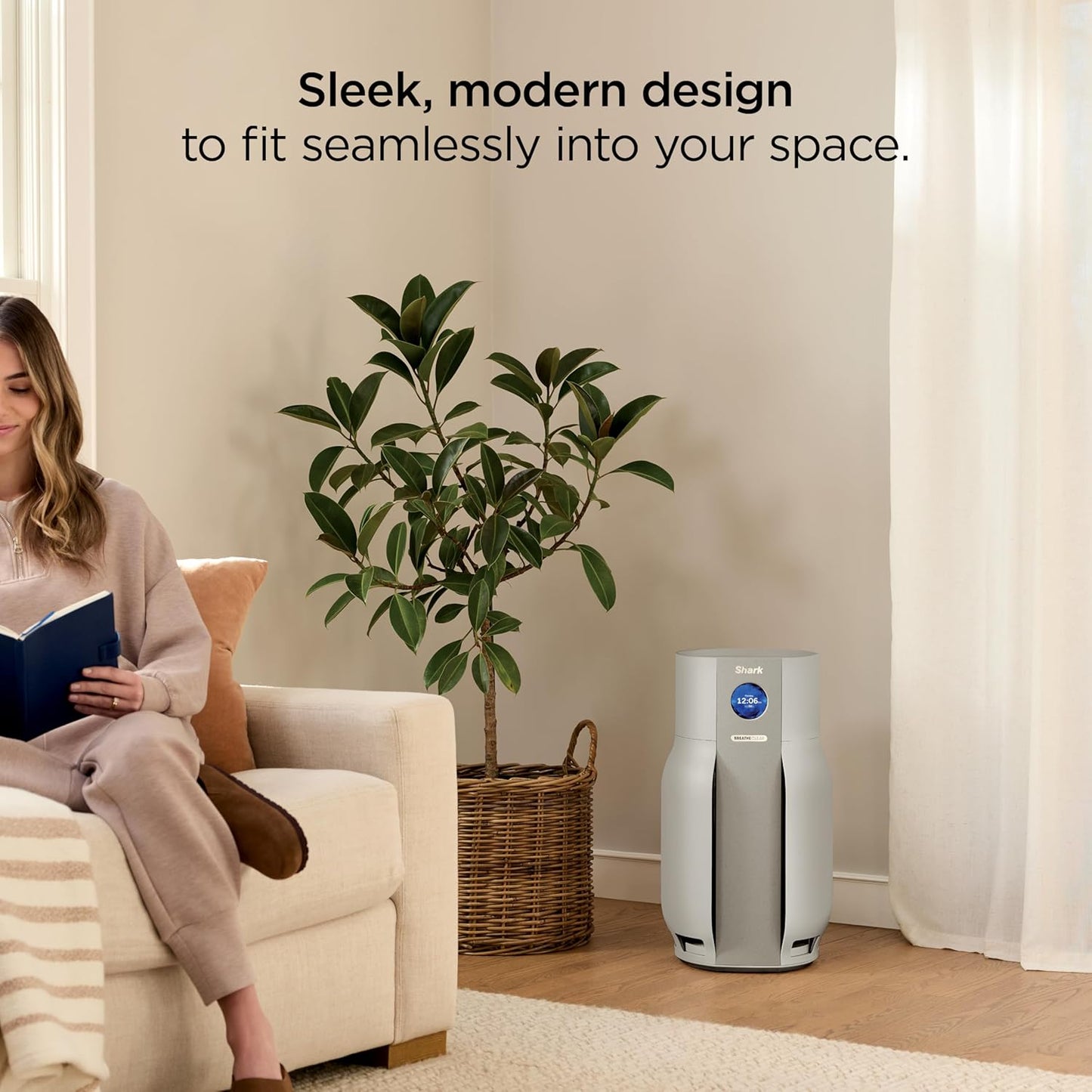 Shark BreatheClear MAX with NeverChange, Intelligent Air Purifier for Home, Large Rooms, HEPA-Exceeding for Dust, Dander, Smoke, and More, Zero Filter Changes, Dove, HP362 (2026)