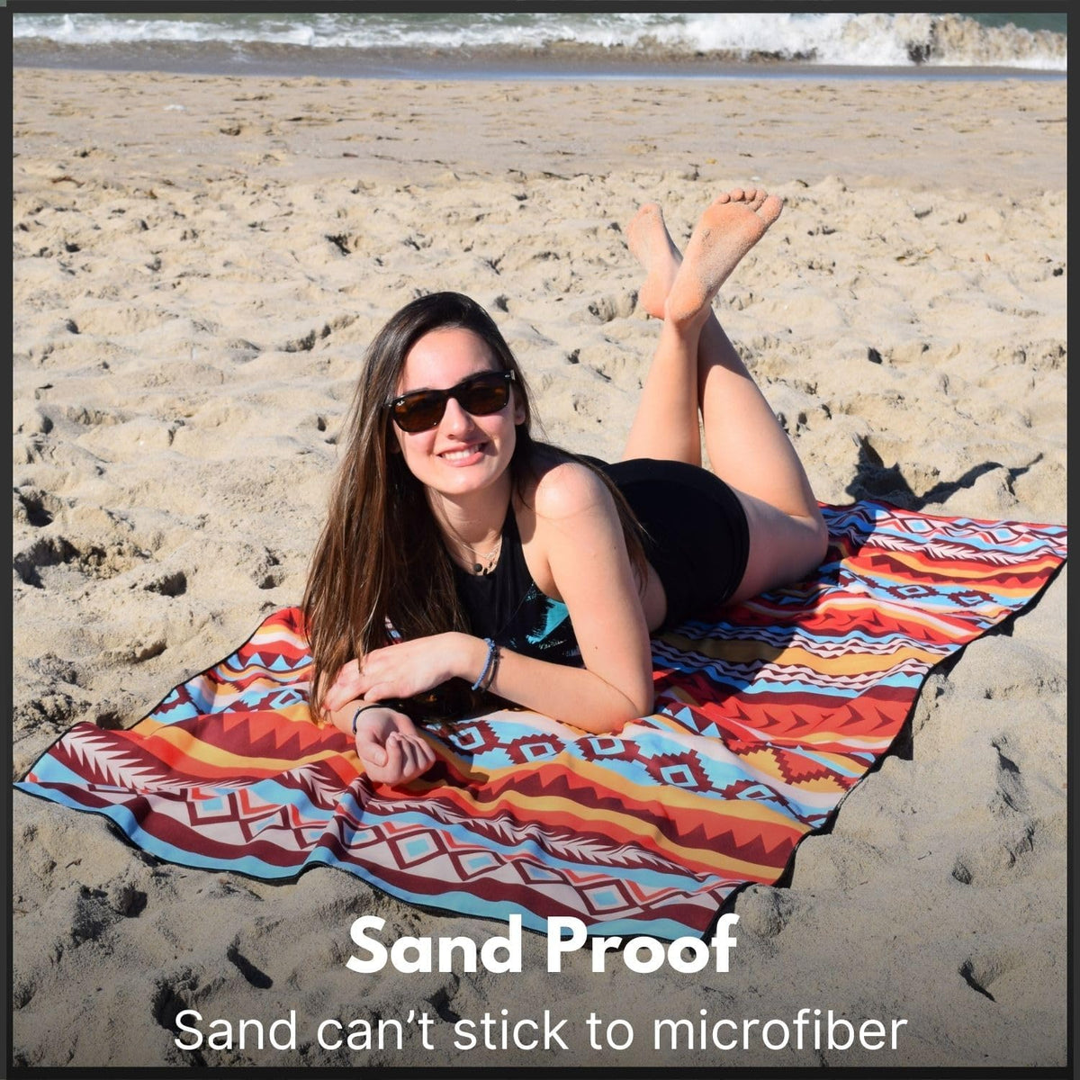 ECCOSOPHY Microfiber Beach Towel - Quick Dry, Sand Free and Oversized 71x35