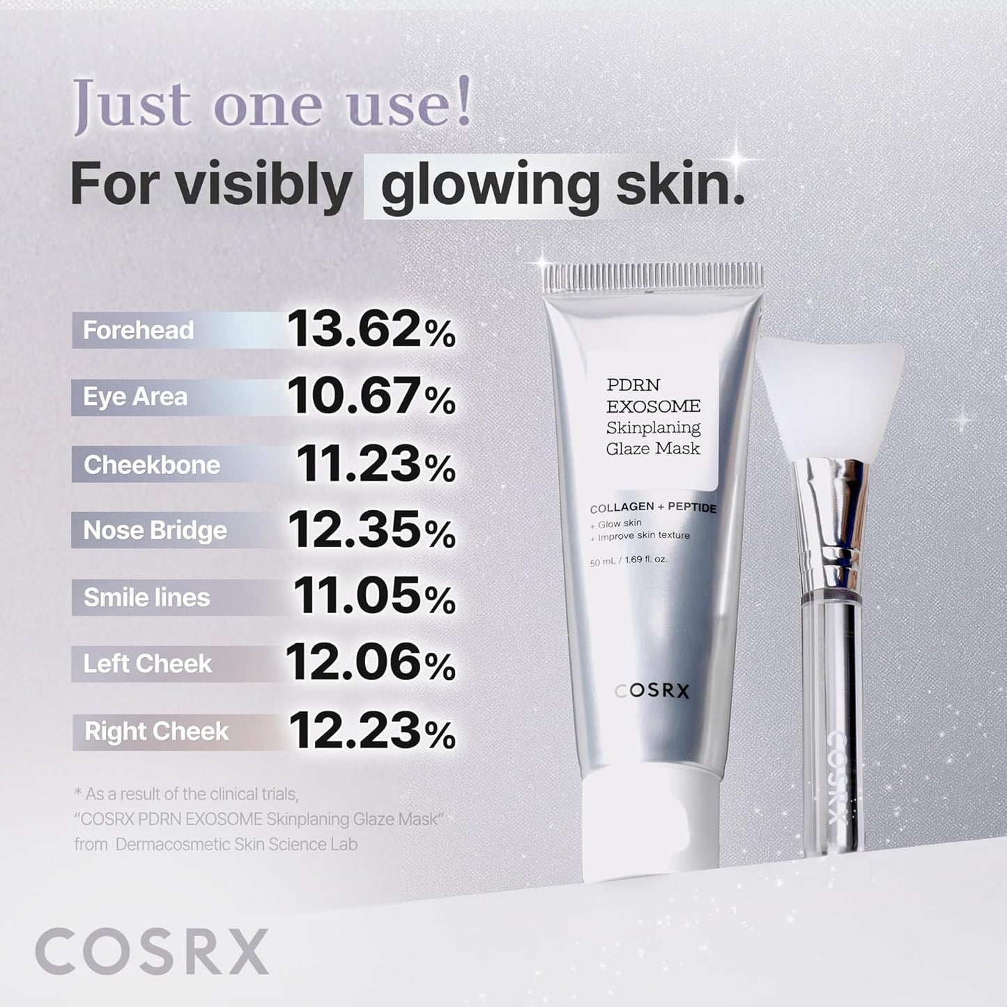 COSRX PDRN EXOSOME Glaze Wrapping Mask with SALMON DNA PDRN, +123% Skin Hydration, Instant Glow, Easy Peel-Off Overnight Mask, Elasticity & Firmness Care, Korean Skin Care, 1.69 fl. Oz