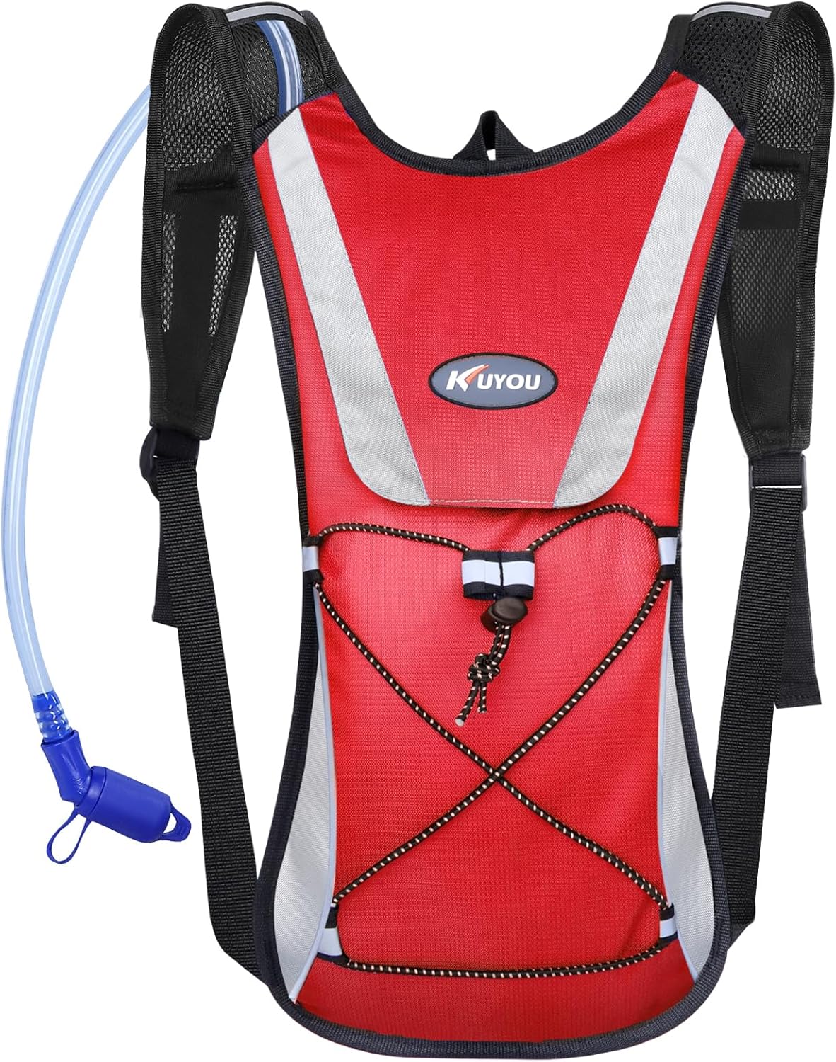 KUYOU Running Hydration Vest - Lightweight Insulated Hydration Backpack with 2L Water Bladder, Adjustable Chest Straps and Reflective Water Backpack for Running Marathon Race Hiking Cycling