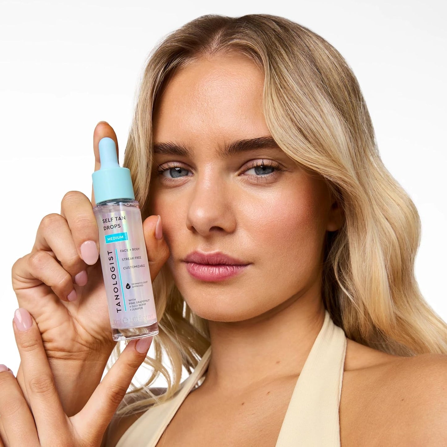 Tanologist Medium Self Tan Drops, Streak-Free Body & Face Tanning Drops, No Fake Tan Smell, For Moisturizer & Lotion, Bronzing Face Tanner, Skincare Ingredients, Vegan, 1.01 fl. oz/30 ml Bottle