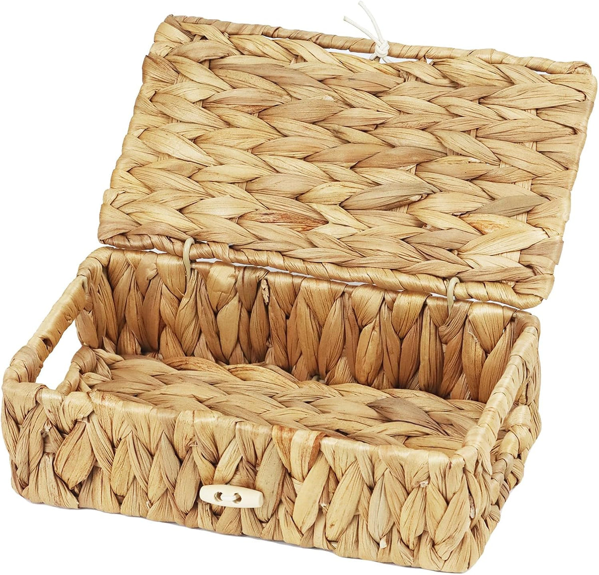 ORDELITE Water Hyacinth Wicker Storage Basket with Lid, Small