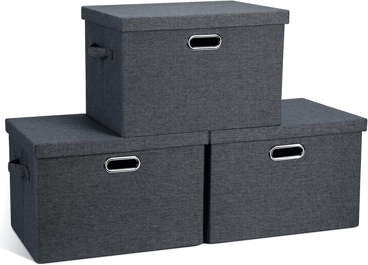 Storage Bins with Lids Fabric Closet Organizers Cubes Office Organization