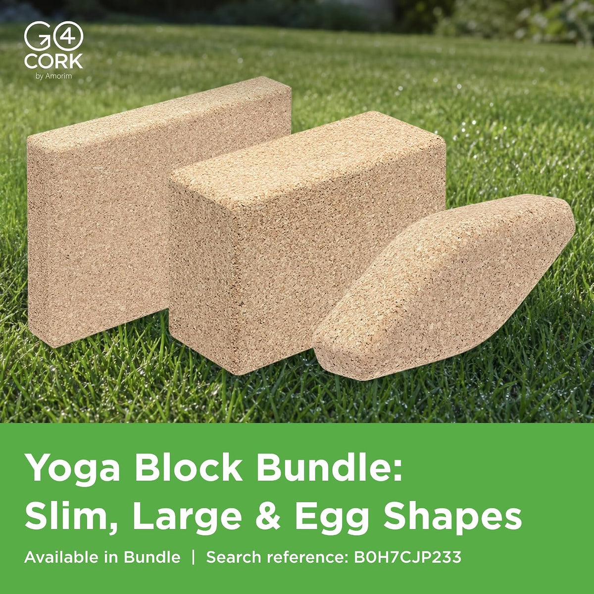 Go4Cork Cork Yoga Block | Non-Toxic, Alternative To Foam Yoga Blocks | Odorless, Soft, Non-Slip, Workout & Exercise | Yogi Gift Accessories | Men & Women | Eco Friendly, Sustainable