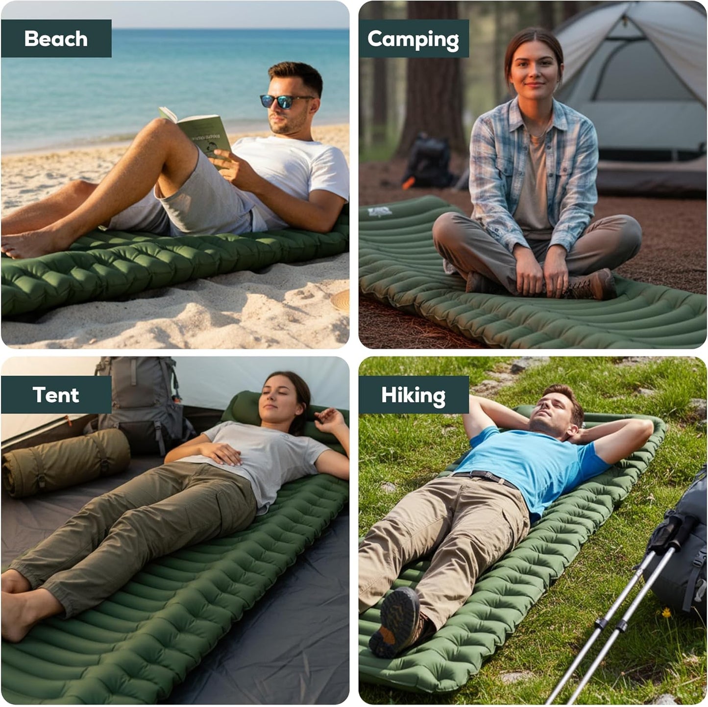 Gear Doctors® Ether 17.5oz Ultralight Camping Sleeping Pad – Backpacking Air Mattress – Camping Mattress Pad – Compact Inflatable Sleeping Mat for Backpacking, Comfortable Outdoor Hiking, Tent, Travel