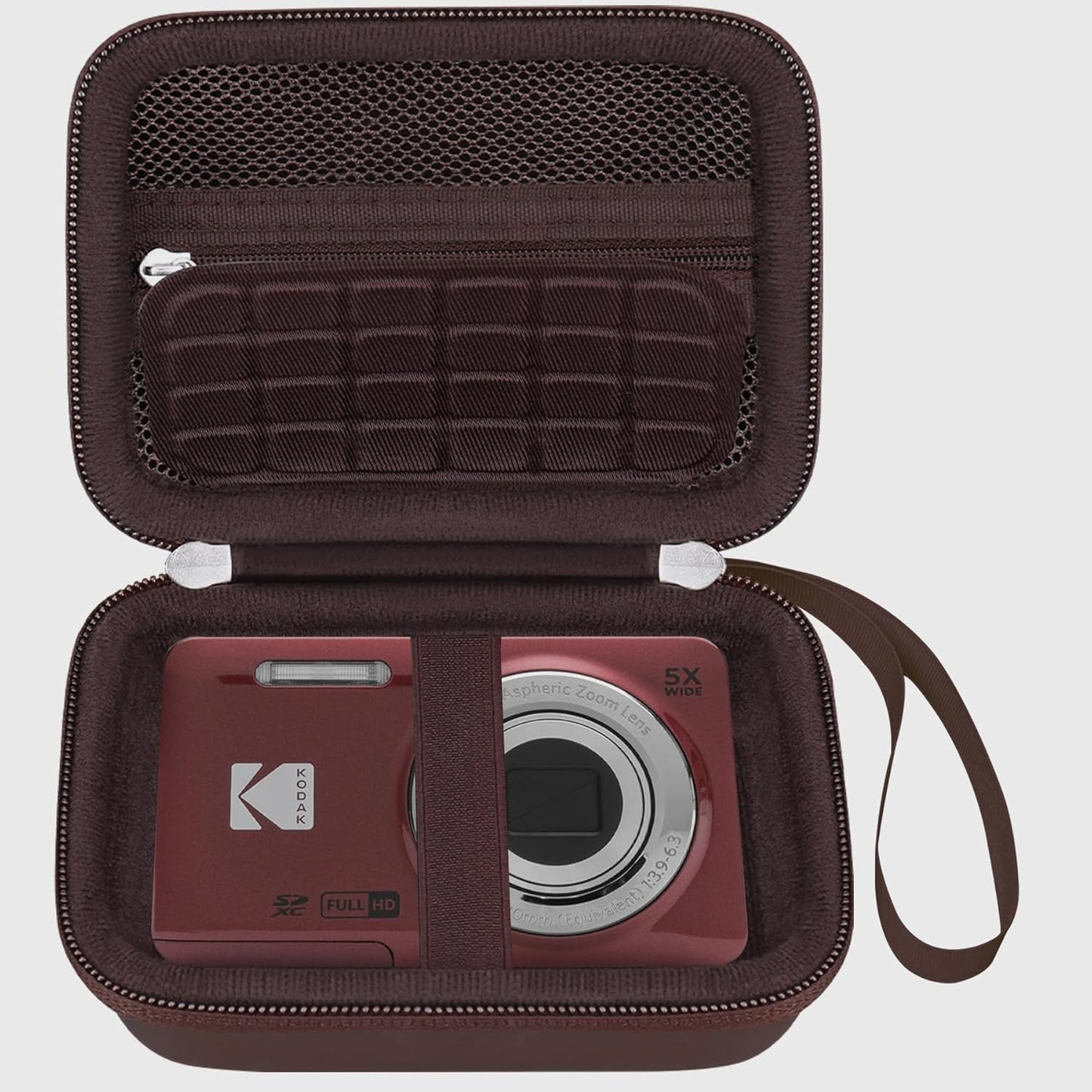 Elonbo Camera Carrying Case for KODAK PIXPRO FZ55 / FZ53 / FZ45 / FZ43 16MP Digital Camera, Vlogging Camera Storage Holder Travel Bag, Mesh Bag Fits Batteries, Cable, Memory Card, Card Reader, Black