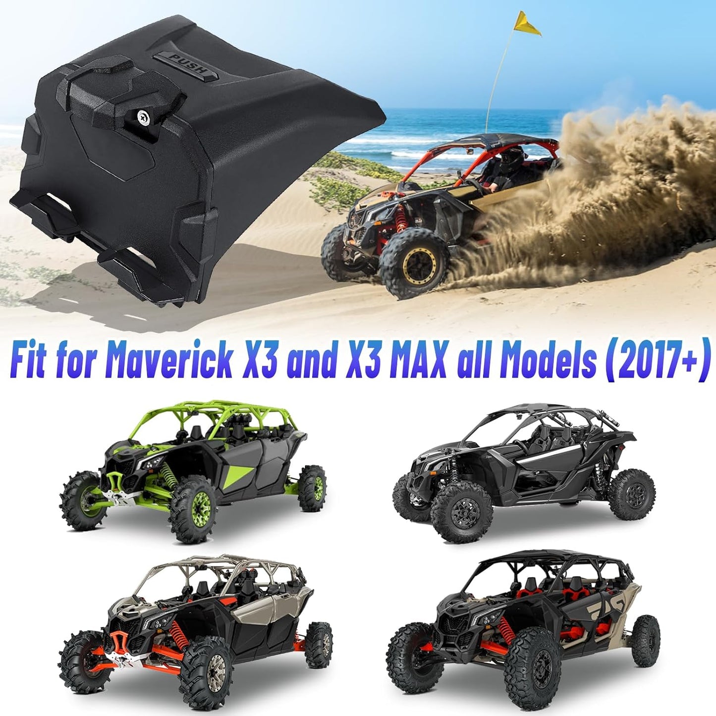 MDPROMCP Maverick X3 Tablet Holder with Storage Box, GPS Mount Compatible with Can Am Maverick X3 2017-2025 UTV Center Console Stable Phone Holder Accessories Replacement for 715002874