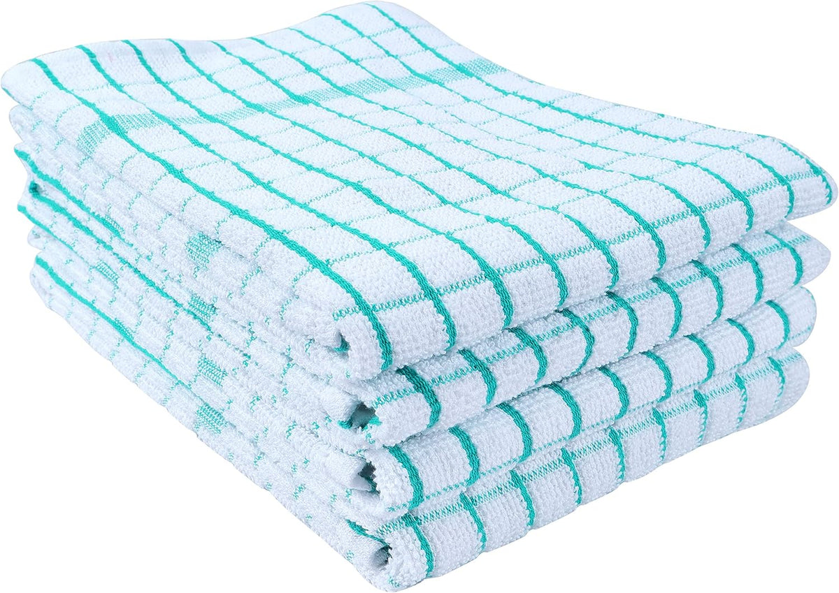 AMOUR INFINI Kitchen Dish Cloths Set of 8 - Ultra Soft, Highly Absorbent, Quick-Drying Terry Cotton Dishcloths 12"x12" Inch Wash & Cleaning Cloths for Kitchen & Dishwashing (Assorted)