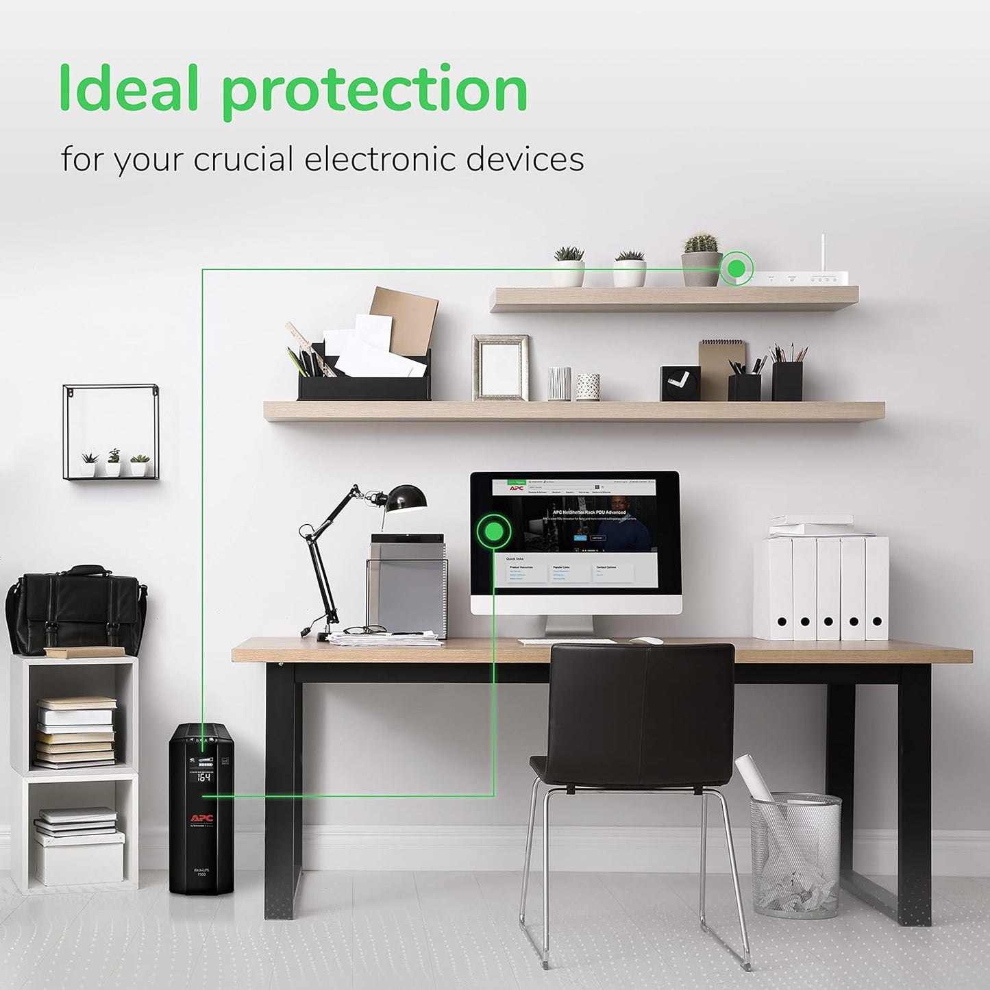 APC UPS Back-UPS Pro 1500VA UPS, 900W Battery Backup & Surge Protector, AVR, 10 Outlets (NEMA 5-15R), LCD, BX1500M Uninterruptible Power Supply for Computers, Wi-Fi Routers, Home Office Electronics