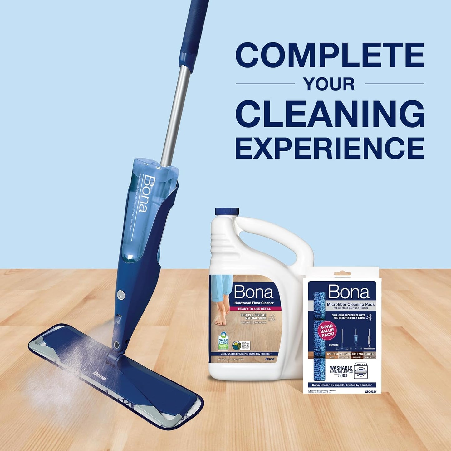 Bona Hardwood Floor Cleaner Refill - 128 fl oz - Unscented - Refill for Bona Spray Mops and Spray Bottles - Residue-Free Floor Cleaning Solution for Wood Floors