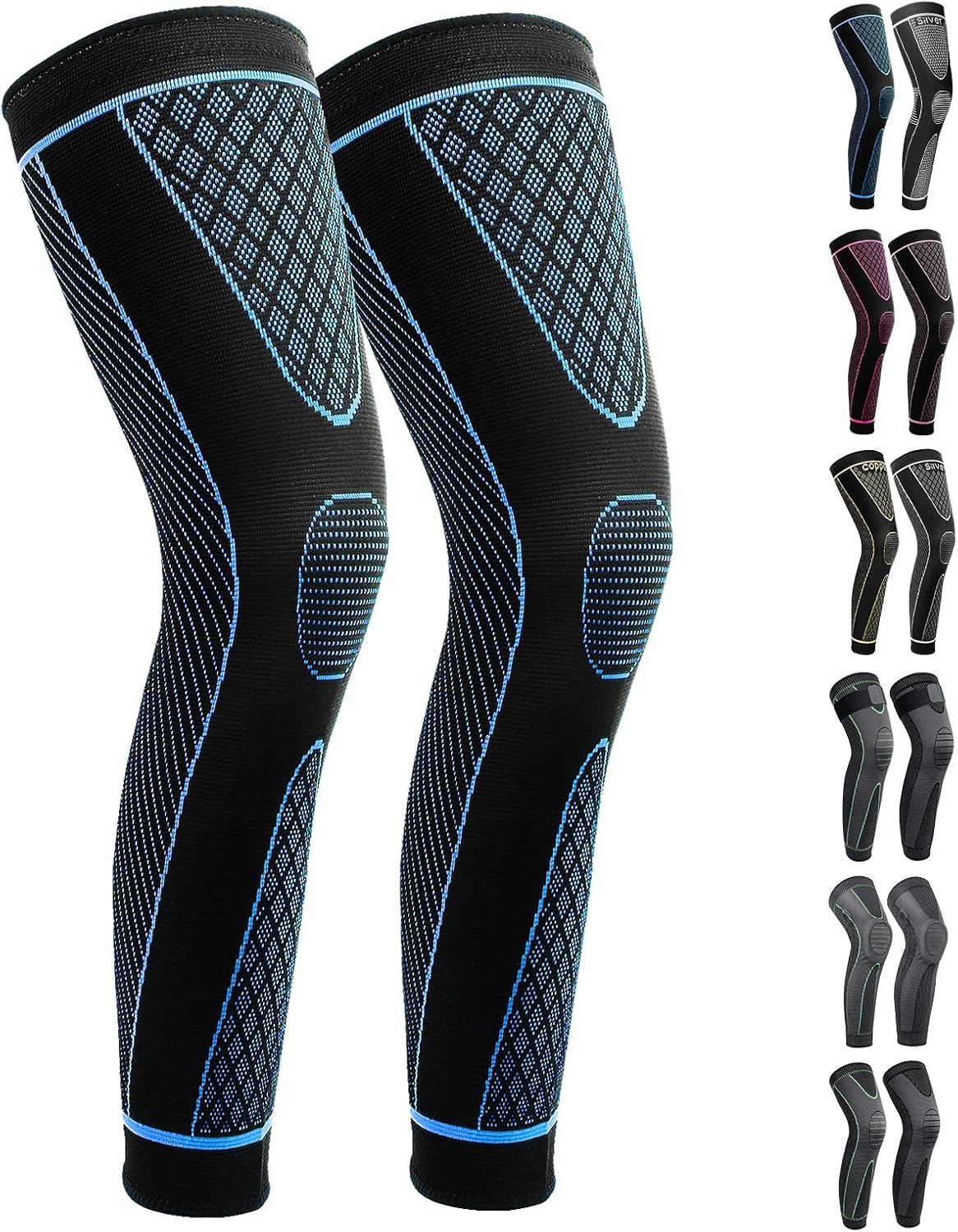 SKDK Full Leg Sleeves Long Compression Leg Sleeve Knee Sleeves Protect Leg, for Man Women Basketball, Arthritis Cycling Sport