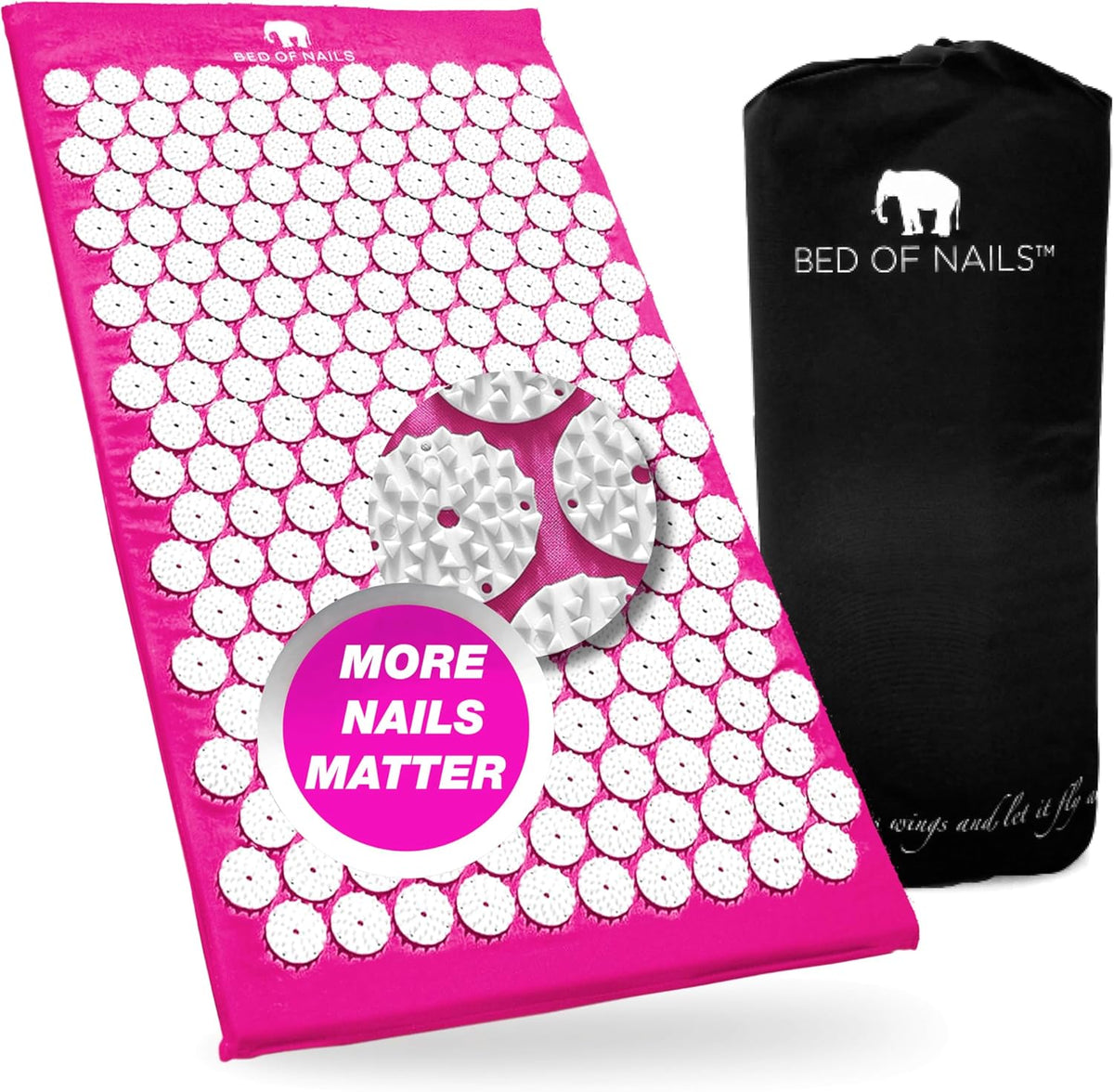 Bed of Nails Acupressure Mat – Original Bon Acupressure Design with 8820 Precision Nails, 29 x 16 x 1", Jet Black