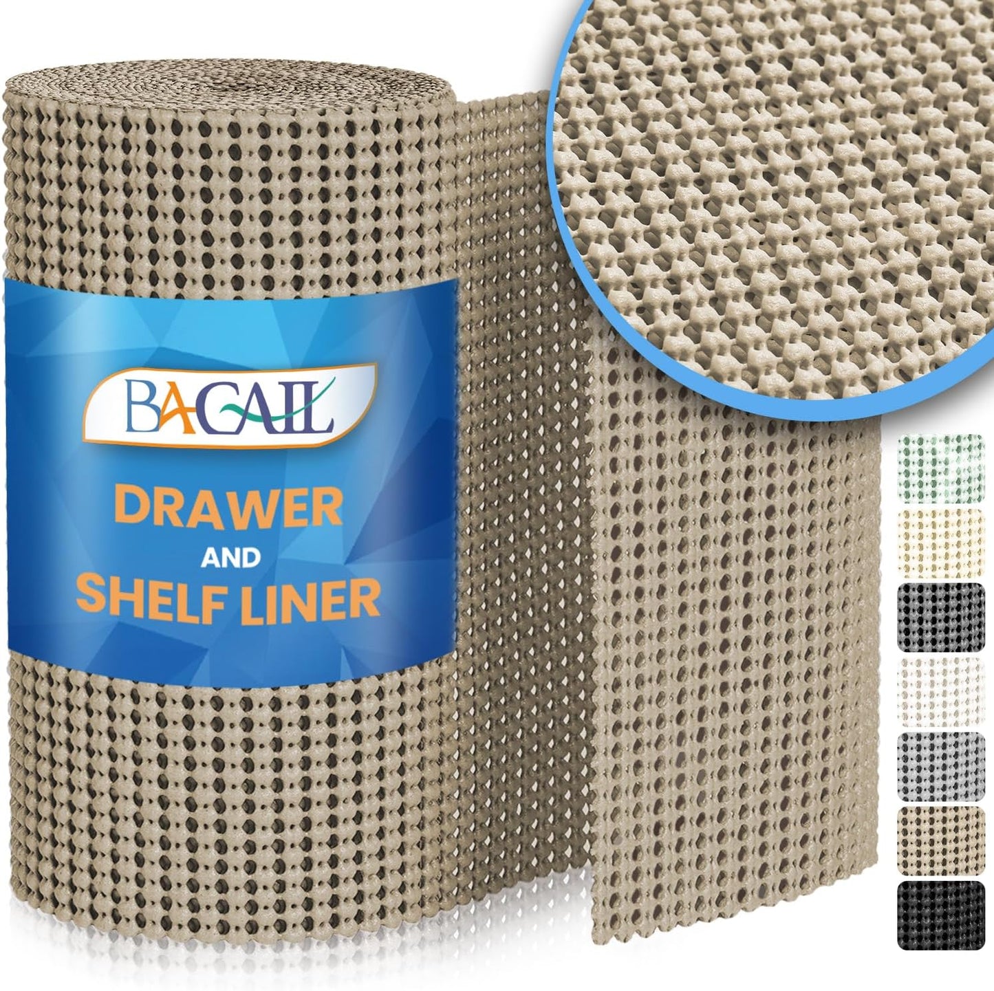 BAGAIL Non-Adhesive Shelf Liner, Thick Strong Grip Drawer Liners for Kitchen Cabinets, Heavy-Duty Easy Cut Cabinet Liners for Shelves, Pantry, Bathroom Cupboards - 12" x 20FT, Black