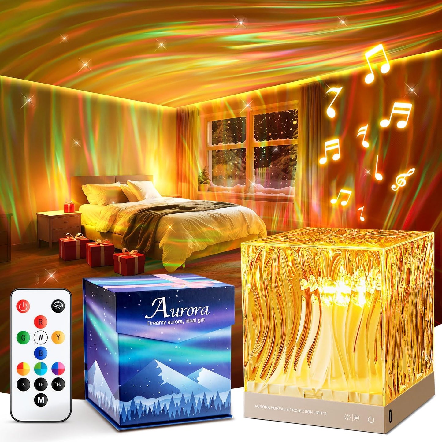 Teen Girl Gifts Trendy Stuff Mood Lighting,18 Colors Birthday Graduation Gifts Aurora Light Projector for Bedroom,Dimmable Ambient Lighting Northern Lights Projector &Night Light Projector with Remote