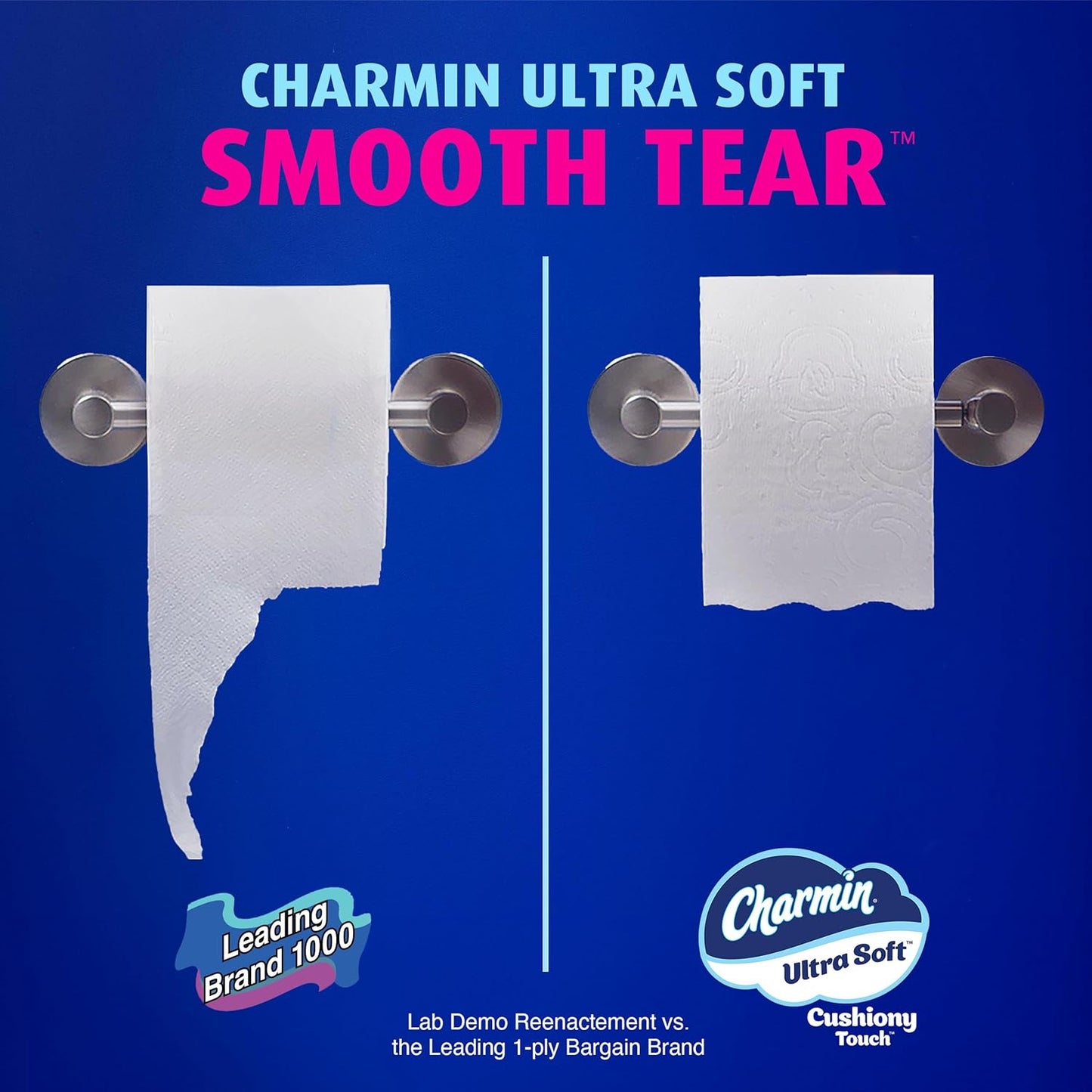 Charmin Ultra Soft Cushiony Touch 2-Ply Toilet Paper, 18 Family Mega Rolls = 90 Regular Rolls, White