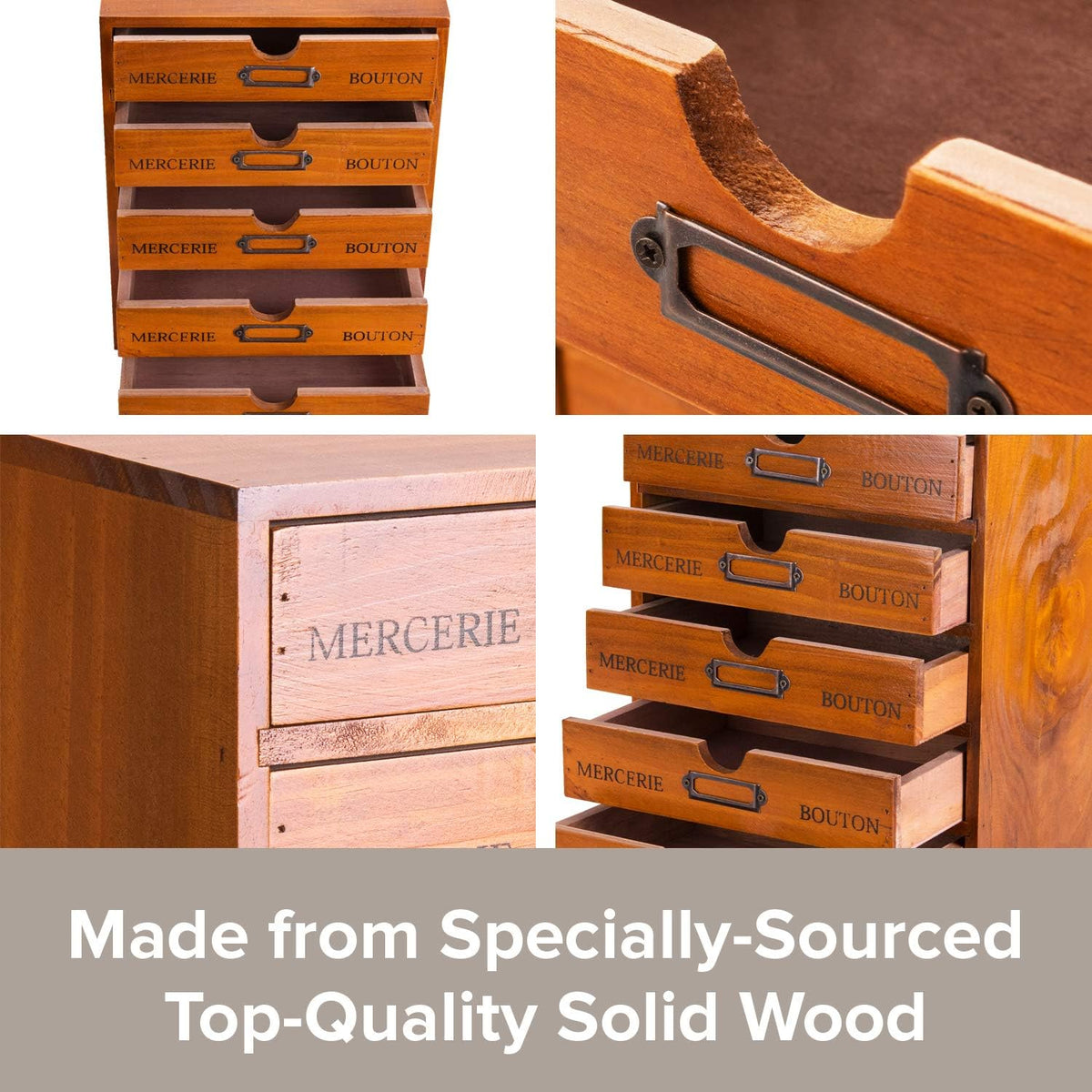 Vintage 5-Drawer Wooden Desk Organizer - Craft Storage - Rustic Shelf Drawer - Home Bedazzling, Rhinestone Organizers and Accessories - Embroidery Floss - Apothecary Cabinet, Art Storage I Stackable