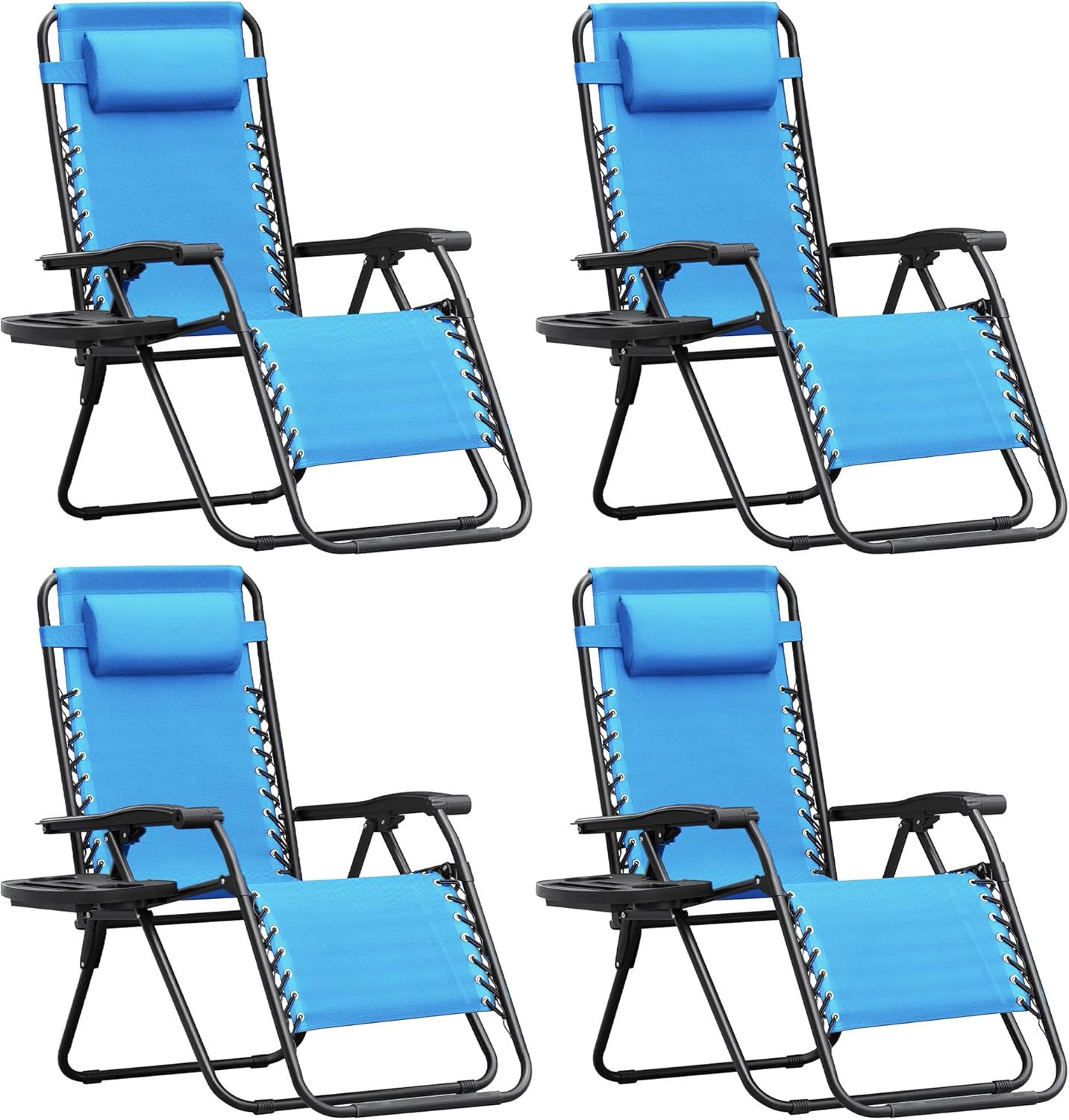 Homall Zero Gravity Chair - Patio Folding Lawn Lounge Chairs Outdoor Gravity Reclining Lounge Chair with Pillows for Poolside Backyard and Beach Set of 2 (Gray)