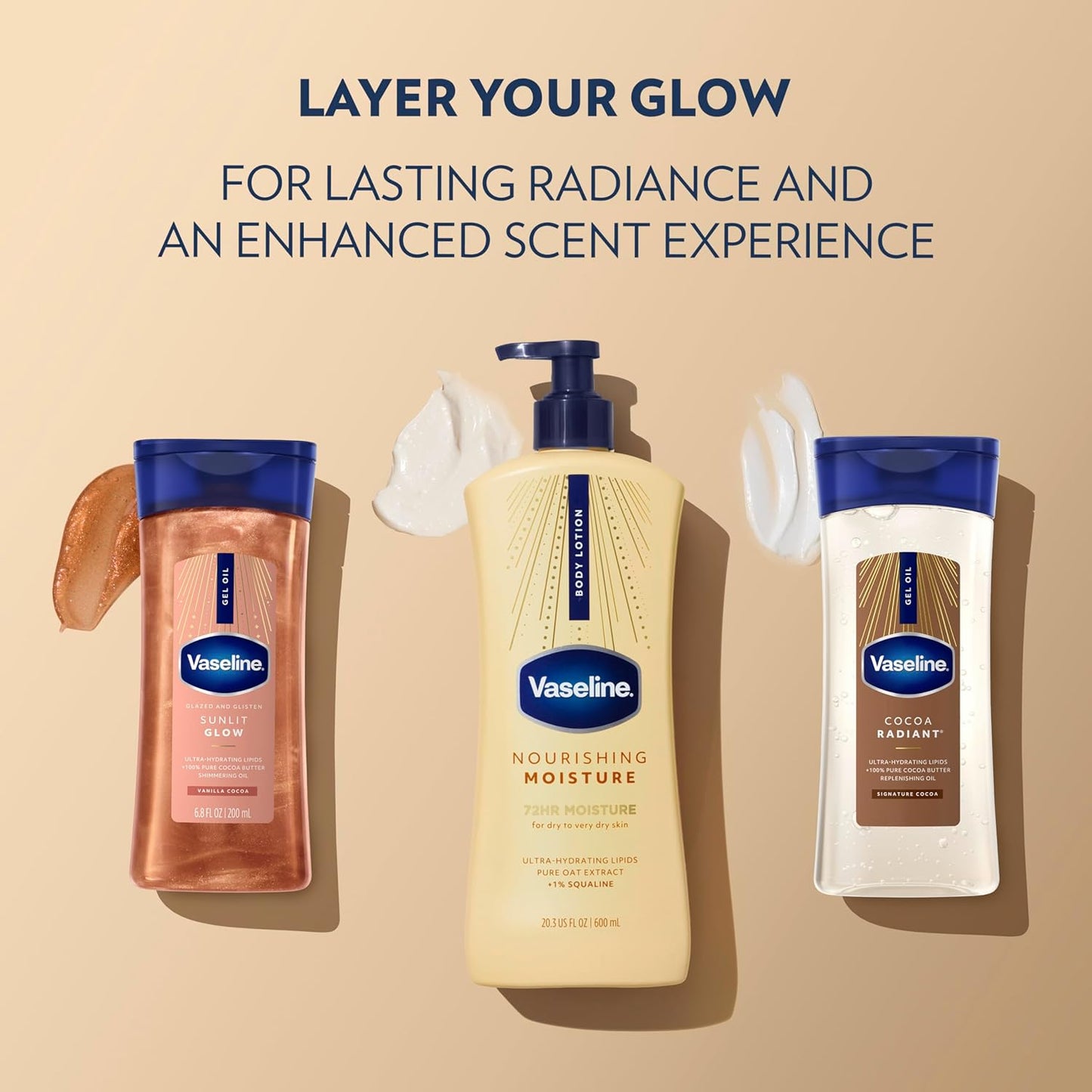 Vaseline Intensive Care Nourishing Moisture Body Lotion 3 Pk Made with Ultra-Hydrating Lipids + Pure Oat Extract for Dry Skin, for Nourished, Healthy-Looking Skin 20.3 oz