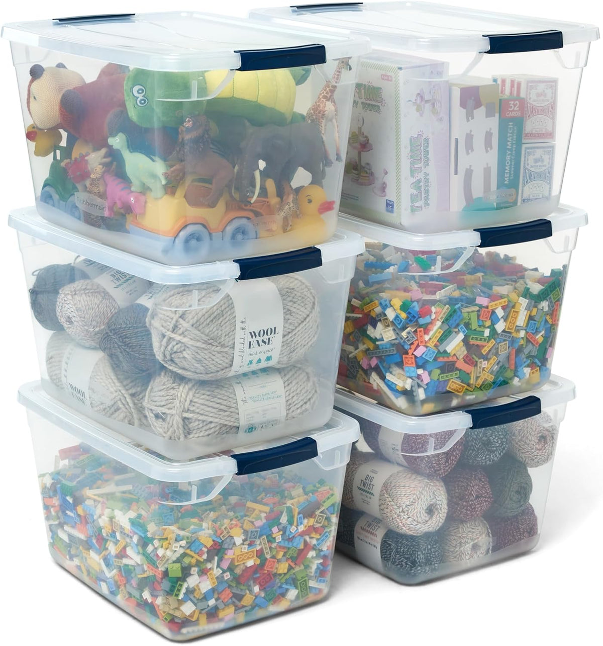 Rubbermaid Cleverstore 71 Qt Clear Storage Bins with Lids, 4-Pack, Stackable, BPA-Free, Made in USA