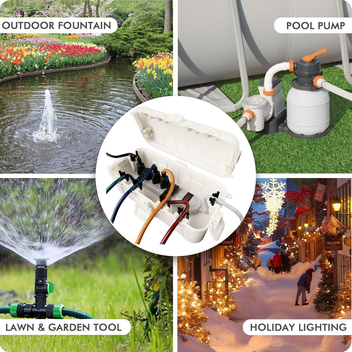 RESTMO Outdoor Electrical Box Waterproof, Extension Cord Cover