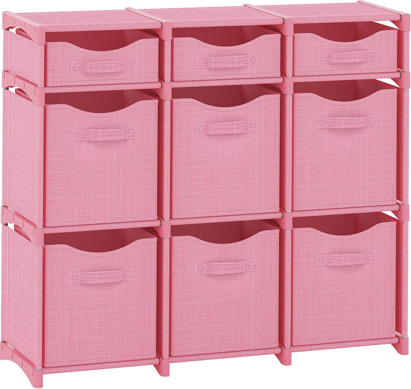 Cube Storage Organizer with Storage Bins Included - The Perfect Closet Organizers and Storage Solution. Includes 12 Storage Cubes, Great For Toy Storage, Closet Storage, Clothes Storage (Pink)