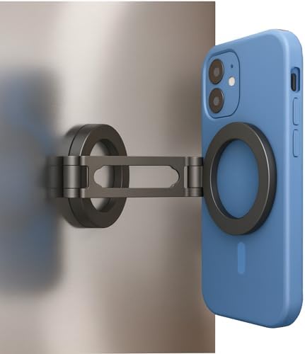 Maxby Refrigerator Phone Holder | Strong Magnetic Mount with Adjustable Arm and 360° Rotation | Hands-Free Kitchen Use | for Phones and Tablets | for Fridge and Other Metal Surfaces