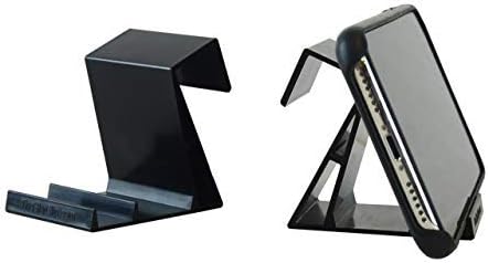 The SkyClip Airplane Cell Phone Back of Seat Inflight Tray Table Clip and Sturdy Phone Stand, Compatible with iPhone, Android, Tablets, and Readers, Travel Must Have (Black 2 Pack)