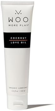 Woo More Play Coconut Love Oil | Organic Coconut Oil Personal Lubricant for Men and Women | Natural and Clean Ingredients | Doubles as Massage Oil | Relaxing Scent | 3.3 fl Oz (3.3 Fl Oz (Pack of 1))