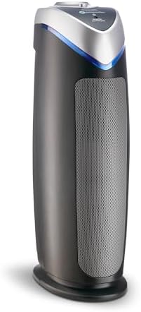GermGuardian HEPA Air Purifier - Large Room Air Purifier for Bedroom, Office, Dorm, and Home - Filters Pet Dander, Dust, Pollen, Smoke, Scents - AC4825E - 22" Tower - Gray