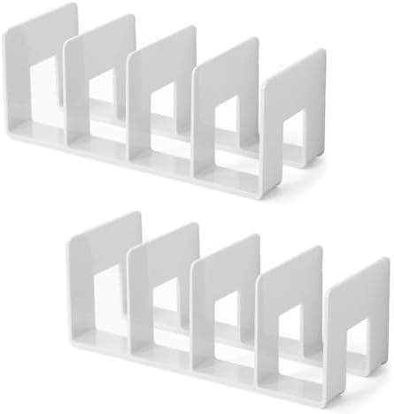 2 Pcs Purse Organizer for Closet, Acrylic Clear Purse Storage Organizers, Closet Organizers and Storage Purse Handbag Divider Holder, 4 Sections Purse Organizers Dividers in Bedroom Office (white)