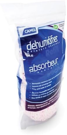 Camco 44284 Moisture Absorber Refill - Resealable Bag, Absorbs Up to 3X Its Weight in Water, Reduces Moisture and Humidity in Offices, Closets, Bathrooms, Kitchens, Boats, RVs and More - 42 oz