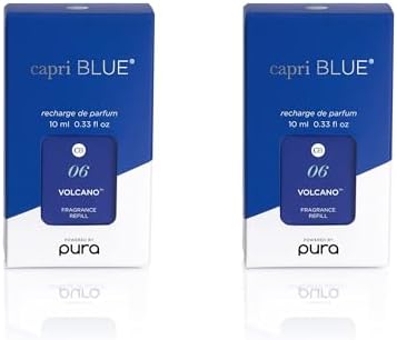 Capri Blue Pura Smart Home Plug-in Diffuser Refills – Includes 2 Capri Blue Pura Refills for Plug In Diffusers for Home - Long Lasting Luxury Scents - Volcano (Pack of 2)