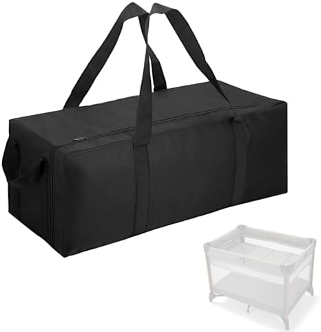 Carrying Bag Compatible with Graco Pack n Play, Replacement Nylon Foldable Travel Carrying Case for Graco Pack n Play, Lightweight & Waterproof Storage Bag for Airplane and Train Travel