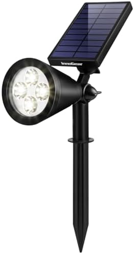 InnoGear Solar Spot Lights, Outdoor Solar Lights Solar Spotlights Flag Pole Light Waterproof Landscape Lighting Outside for Flag Uplighting Backyard Patio Pathway Statue Palm Tree Sign, White