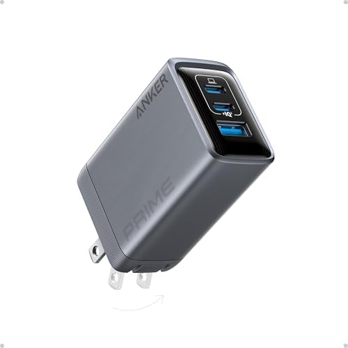 Anker Prime Charger, 100W 3-Port GaN USB C Charger Block, Fast Charging wall Charger, Foldable and Compact for MacBook, iPad, iPhone 17 Series, Galaxy S24/S23, and More