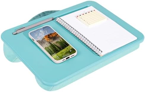 LAPGEAR Compact Lap Desk – Fits Up to 14″ Laptops – Aqua Sky – Style No. 43109