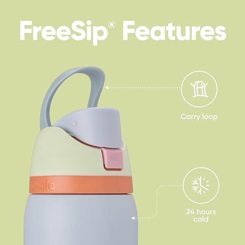 Owala FreeSip Insulated Stainless Steel Water Bottle with Straw for Sports, Travel, and School BPA-Free Sports Water Bottle, 32 oz, Beach House