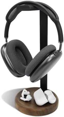 GEVO Headphone Stand for Desk - Wooden Headset Stand for Desk - Wooden Headphone Holder with Airpods Max and More