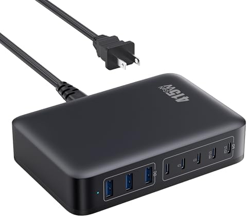 USB C Charger 415W USB C Charger Block, 8-Ports GaN IV Fast Charging Station Hub, Dual PD 100W Laptop Charger Adapter,for MacBook Pro/Air/iPad/iPhone16/15/14/Apple Watch/DELL/Samsung for Home Office