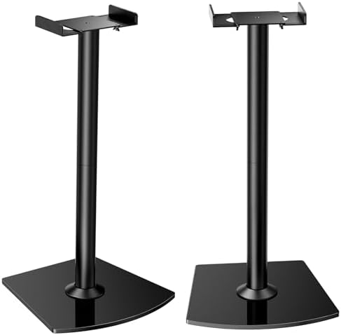 Perlegear Universal Speaker Stands Pair with Cable Management, 33.6 inch Speakers Stands for Bookshelf Speakers, Satellite Speakers & Surround Sound Speaker Holds to 22lbs (PGSS2)