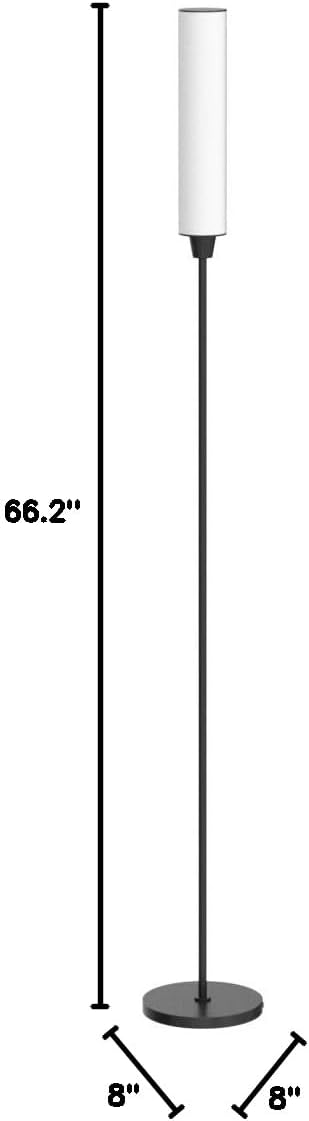 Nukanu Floor Lamp with Remote Control,Bright Floor Lamps for Living Room/Bedroom/Office, Stepless Adjustable 3000K-6000K Colors and 10-100% Brightness,Standing Light with Foot Switch (Black)