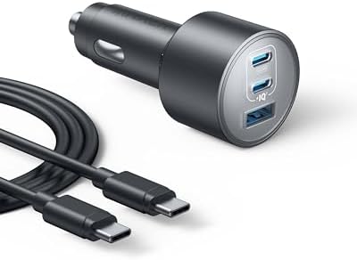 Anker iPhone 17 USB-C Car Charger, 167.5W Max 3-Port Ultra-Compact Type-C Fast Car Charger for MacBook Pro/Air, iPhone 17/16/15 Series, Samsung S25/S26, iPad Pro, AirPods and More