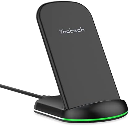 Yootech Wireless Charger,10W Max Wireless Charging Stand, Compatible with iPhone 17/17 Pro/17 Pro Max/Air/16e/16/16 Plus/16 Pro Max/15/14/13/SE 2022/12/11/X/8, Galaxy S25/S24/S23/S22(No AC Adapter)