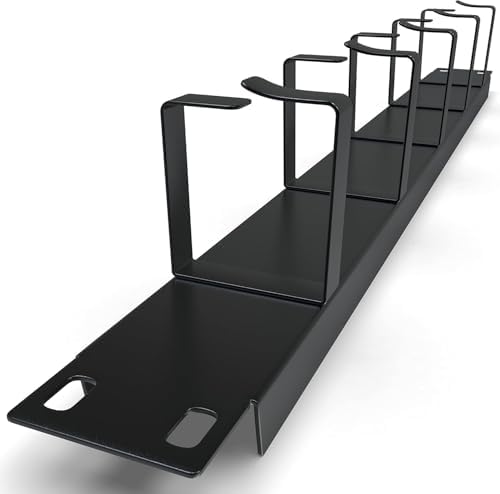 1U Cable Management Panel (2 Pack) for 19" Server Rack - Tupavco TP1724 | Wire manager panel for organizing a standard 19in rackmount, with 5 D-ring hooks